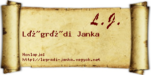 Légrádi Janka névjegykártya